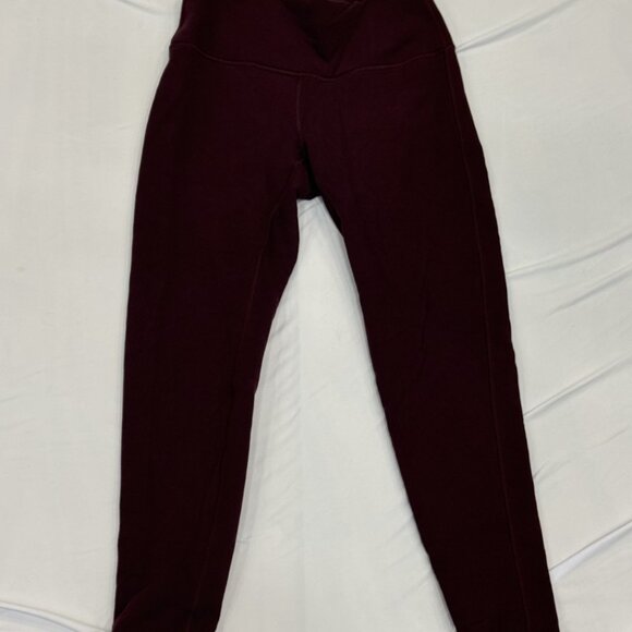Lululemon Heavyweight Jogger-Leg Leggings – Dark Maroon – Size 8 - Picture 2 of 2
